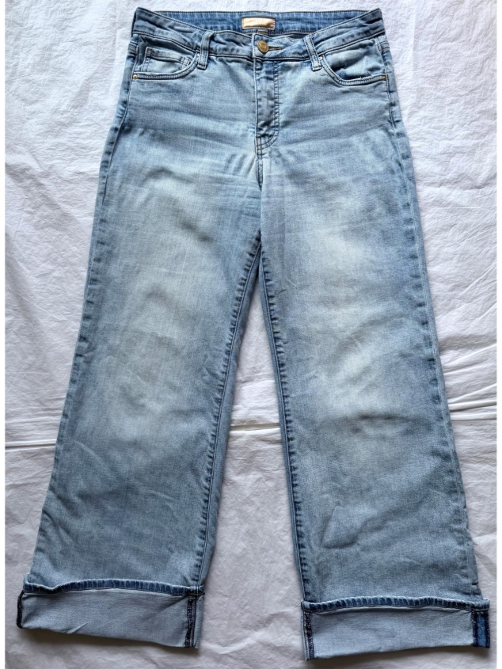 KUT FROM THE KLOTH MED FAB AB HIGH RISE CUFFED CHARMING BLUE WIDE LEG JEAN. SZ 4 - Picture 7 of 15